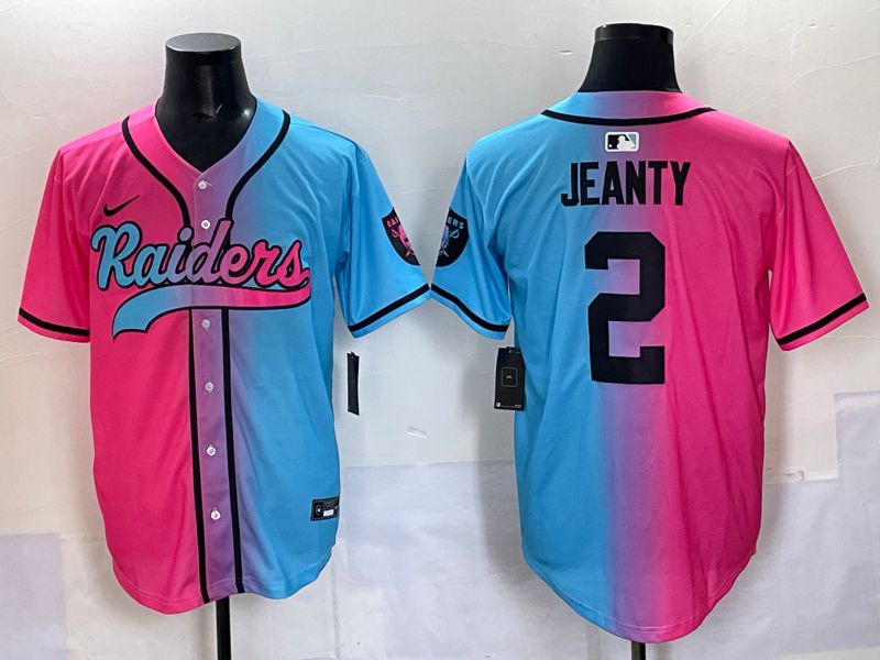 Men 2025 Oakland Raiders #2 Jeanty Blue pink Nike Limited NFL Jersey 001->oakland raiders->NFL Jersey